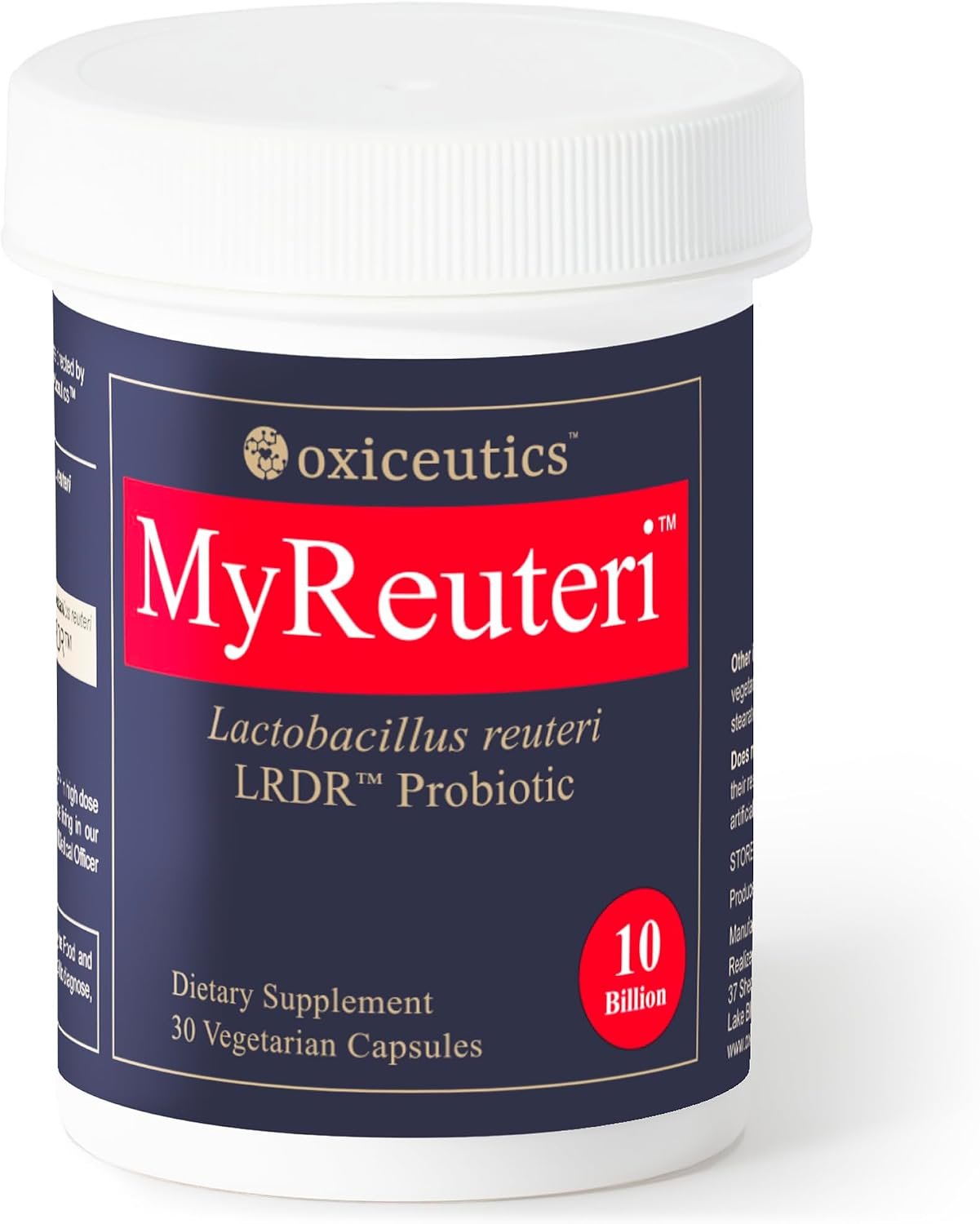 MyReuteri™ 10 Billion CFU Probiotic – Foundational-Strength L. reuteri LRDR™ + FOS Prebiotic – by Dr. William Davis – Makes Yogurt-Like Superfood – 30 Veg Capsules
