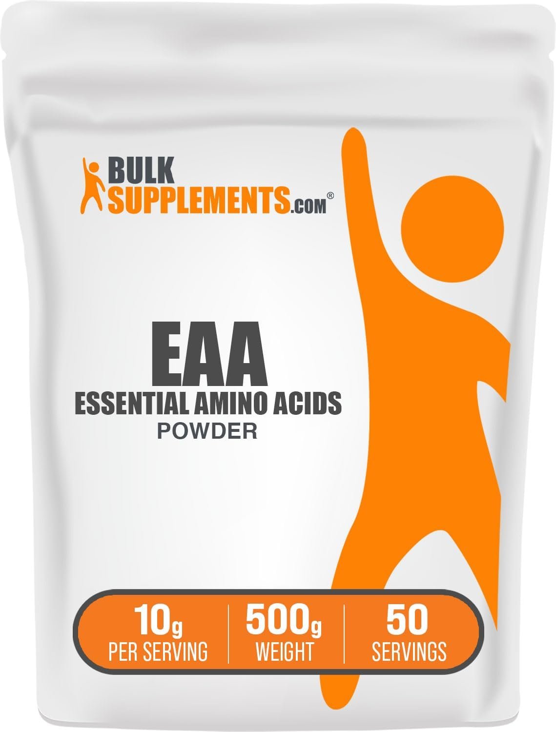 BulkSupplements.com Essential Amino Acids Powder – Essential Amino Acids Supplement, EAA Powder – Unflavored & Gluten Free, 10g per Serving, 500g (1.1 lbs) (Pack of 1)