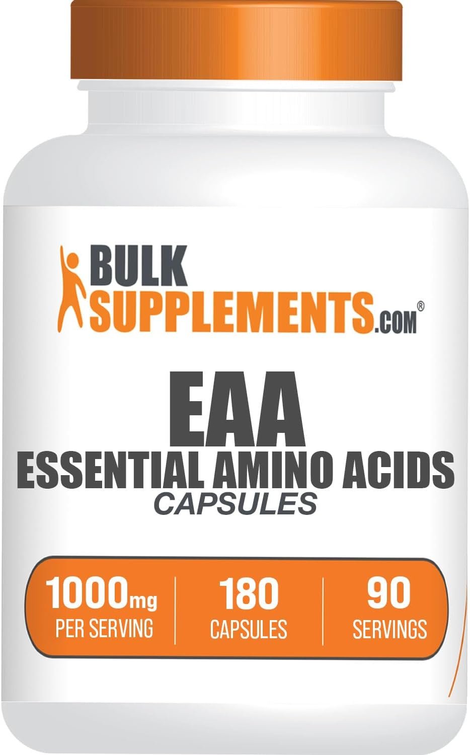BulkSupplements.com Essential Amino Acids Capsules (EAA) – Amino Acids Supplement – EAAs Amino Acids – EAA Capsules – 1000 mg Serving – 90 Day Supply (180 Gelatin Capsules)