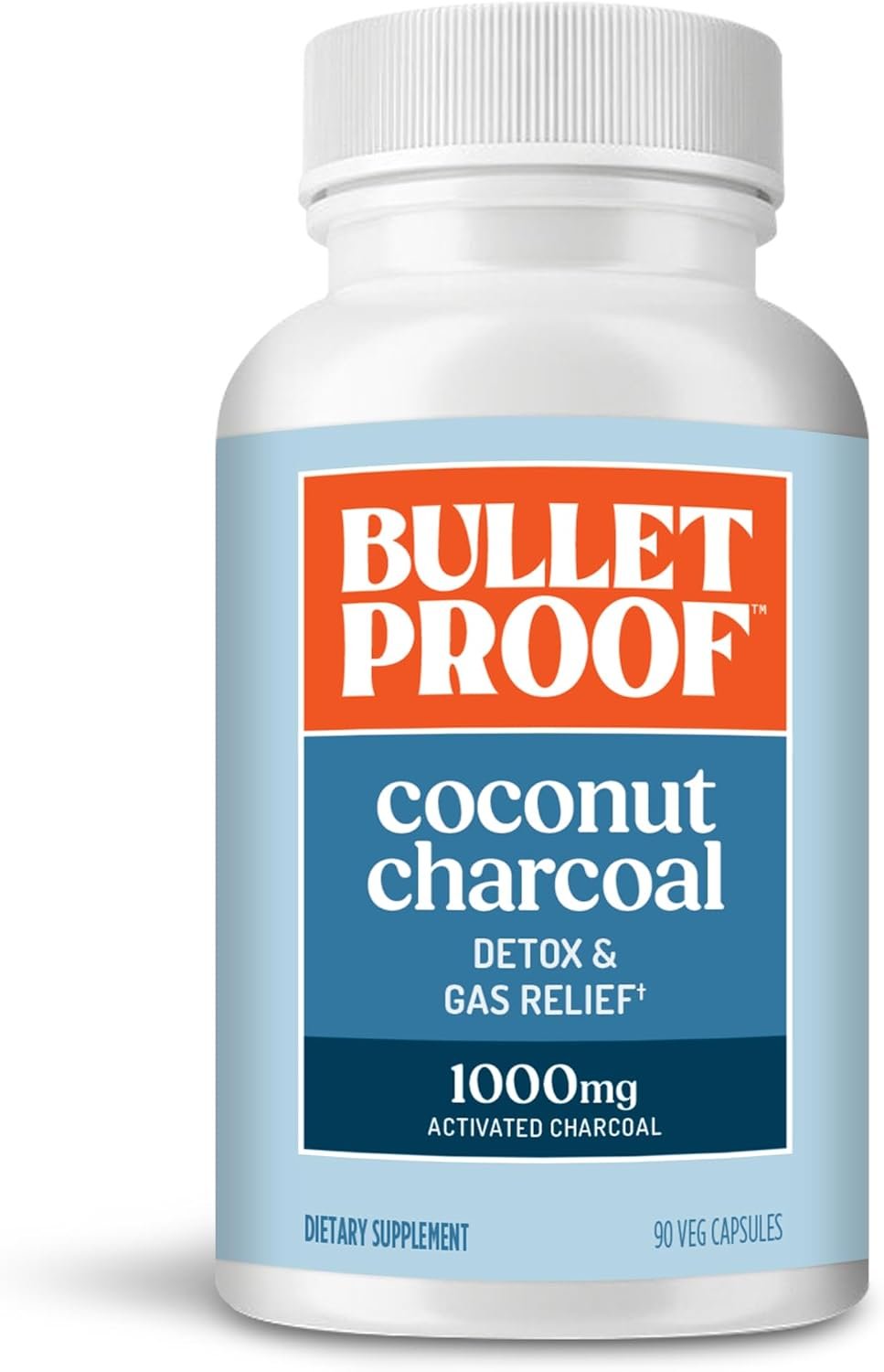 Bulletproof Coconut Charcoal Detox and Gas Relief Capsules, 90 Count