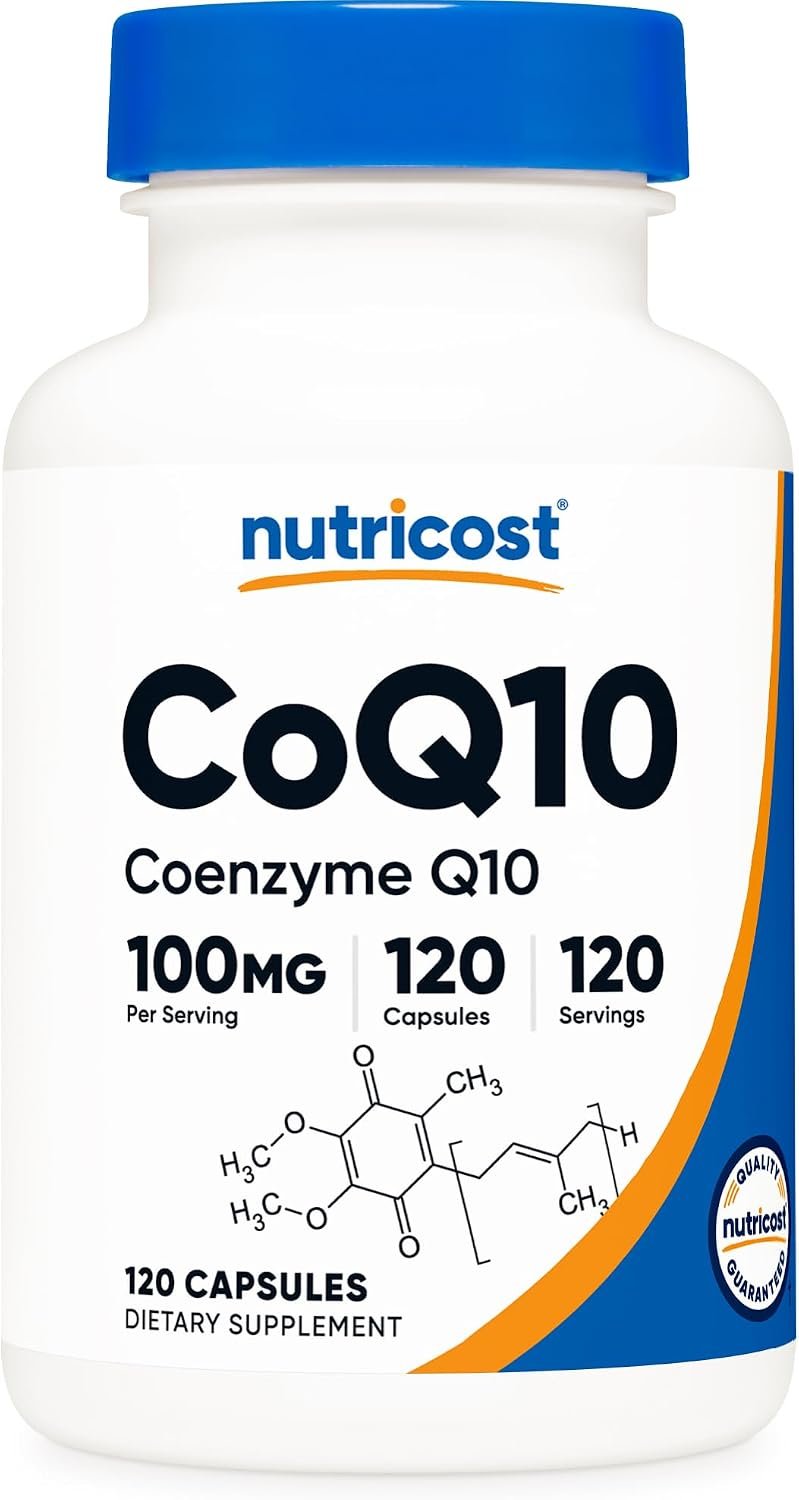 Nutricost CoQ10 100mg, 120 Vegetarian Capsules, 120 Servings, GMO-Free