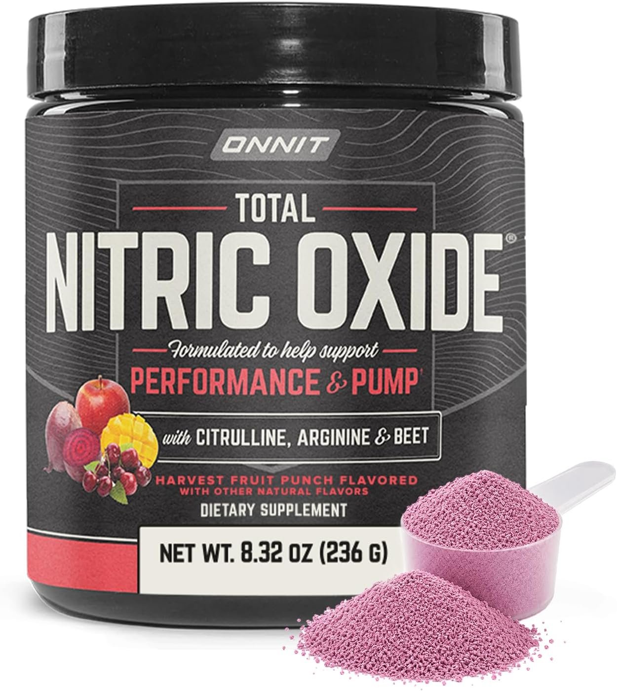 ONNIT Total Nitric Oxide Pre-Workout Powder, Harvest Fruit Punch, 20 SRV