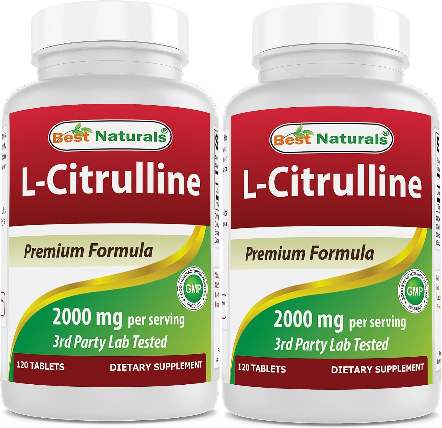Best Naturals L-Citrulline 2000mg/Serving – Non-GMO – Gluten Free – 120 Tablets (120 Count (Pack of 2))