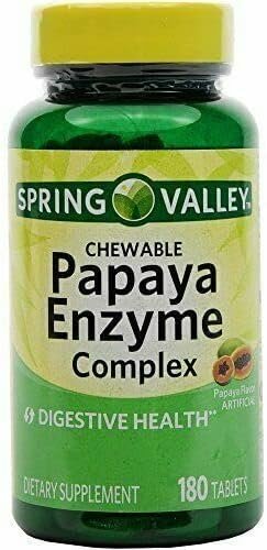 Spring Valley – Papaya Enzyme Complex, 180 Chewable Tablets