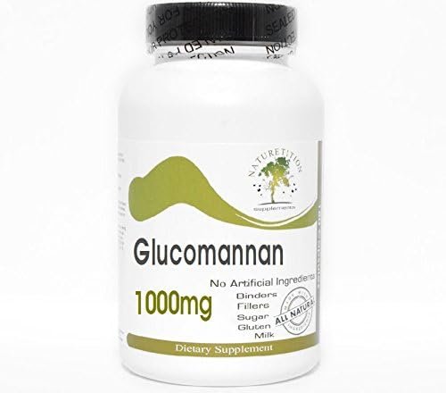 Glucomannan 1000mg ~ 90 Capsules – No Additives ~ Naturetition Supplements