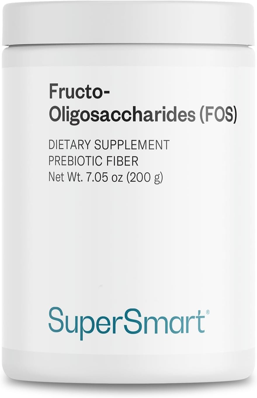Supersmart Fructo Oligosaccharides Powder (Prebiotics FOS) – Oligofructose Inulin – Fiber Supplement | Non-GMO & Gluten Free – 200 g