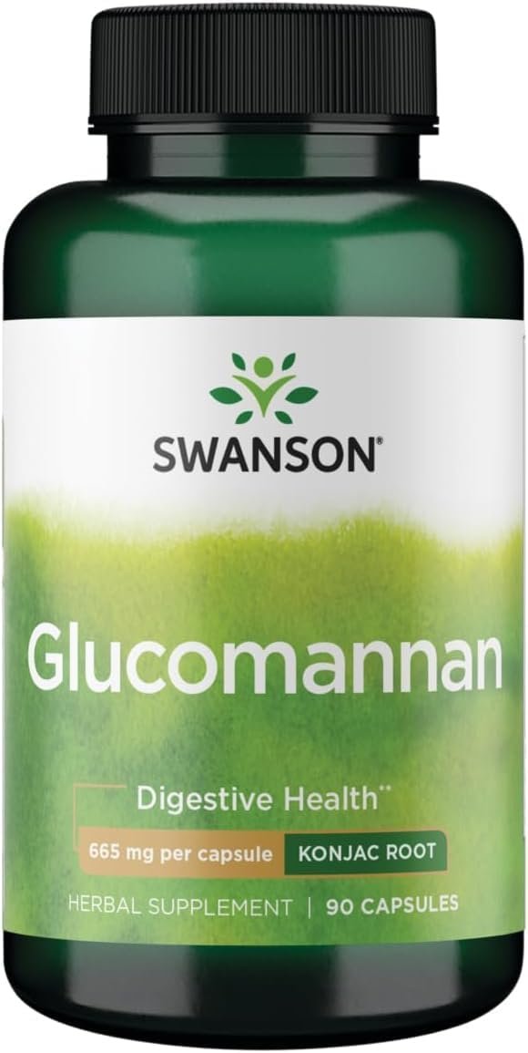 Swanson Glucomannan Konjac Root Soluble Fiber, 665 mg, 90 Capsules