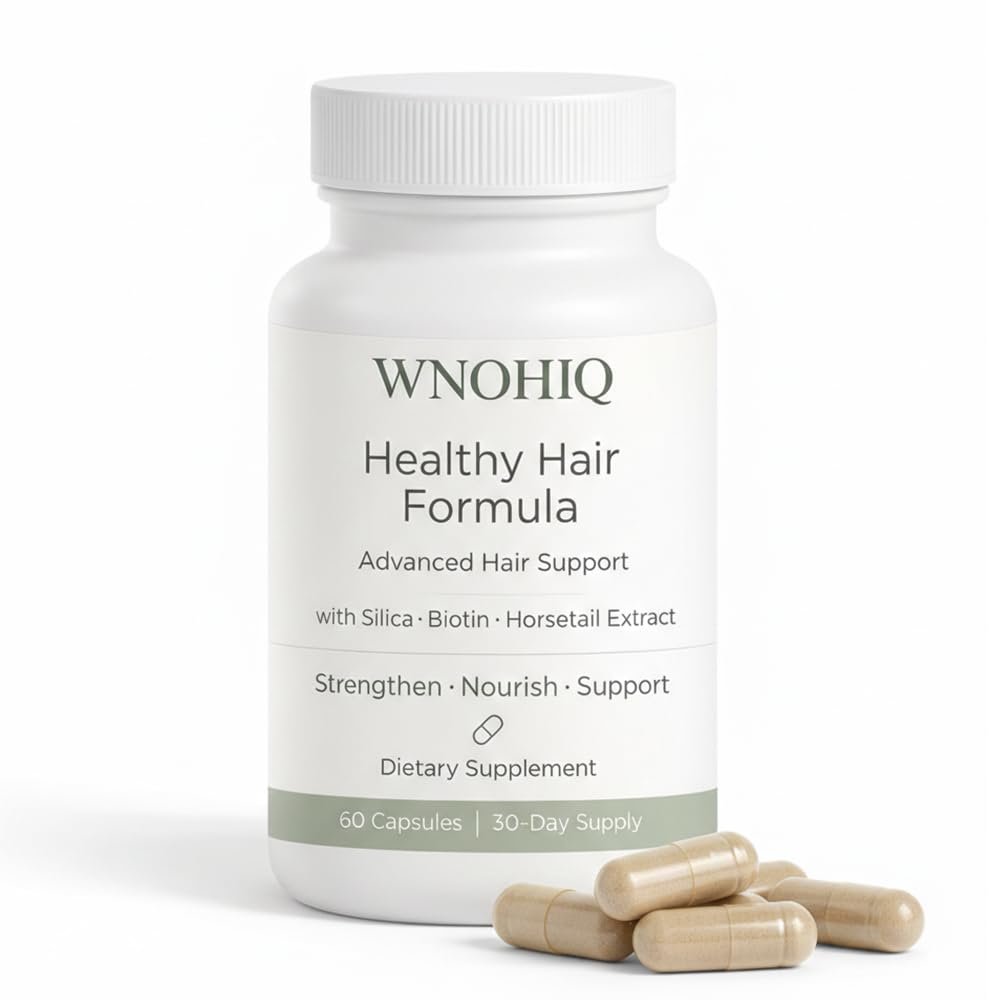 Healthy Hair Formula with Silica, Hair Growth Supplement for Women, Horsetail Extract & Vitamins, Supports Hair Strength, Thickness & Shine, Non-GMO & Gluten Free, 60 Capsules- 30 Day Supply