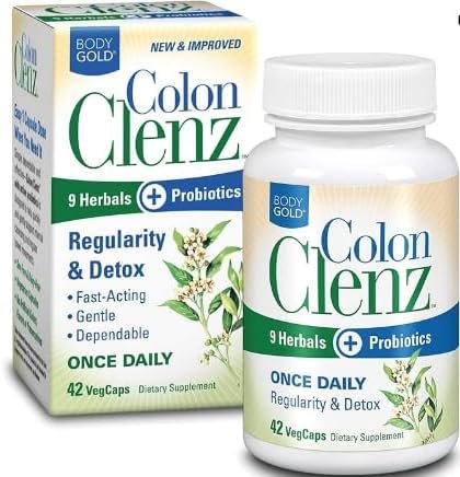 Colon Clenz Regularity & Detox Formula | Once Daily Support with 9 Herbs + Active Probiotics | 45 CT