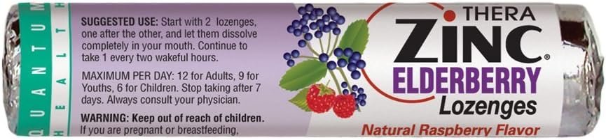 Thera Zinc Elderberry Lozenges, 14 Count (Pack of 12)