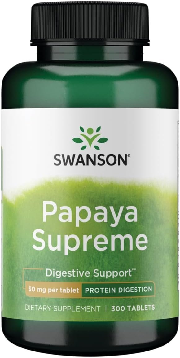 Swanson Papaya Supreme Digestive Enzyme 50 mg, 300 Tablets