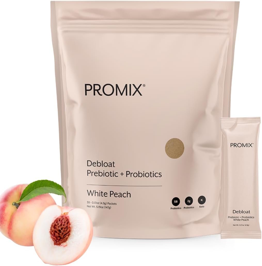 ProMix Nutrition Debloat Powder for Gut Health, White Peach – 30ct