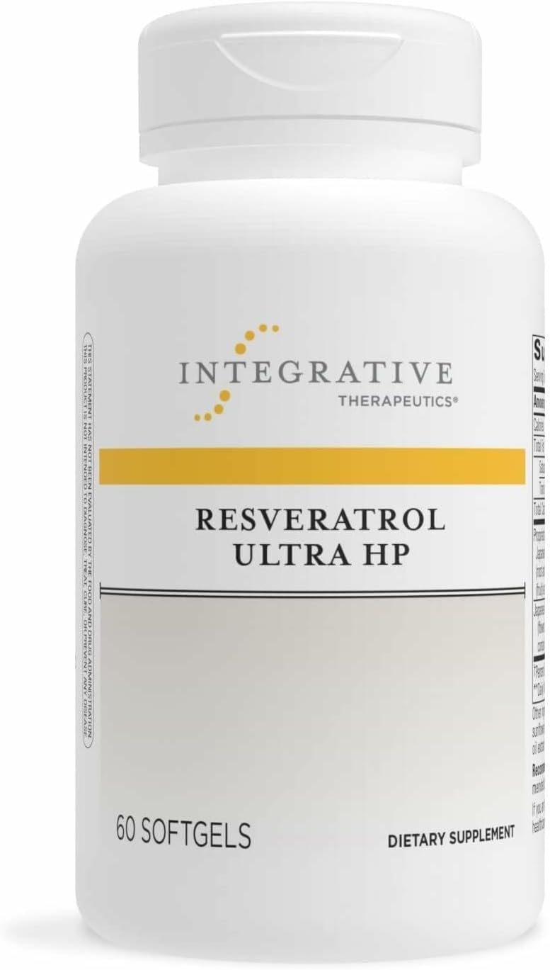 Integrative Therapeutics Resveratrol Ultra HP – Antioxidant Support Supplement for Heart Health Support*- Once-Daily, Non-Soy Softgel – Gluten-Free & Dairy-Free – 60 Softgels (60 Servings)