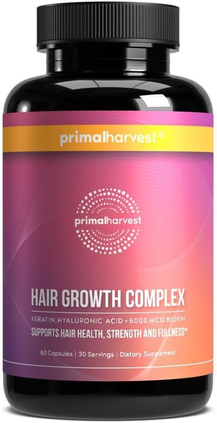 Primal Harvest Hair Growth Complex – Daily Supplement, Gluten & Dairy Free