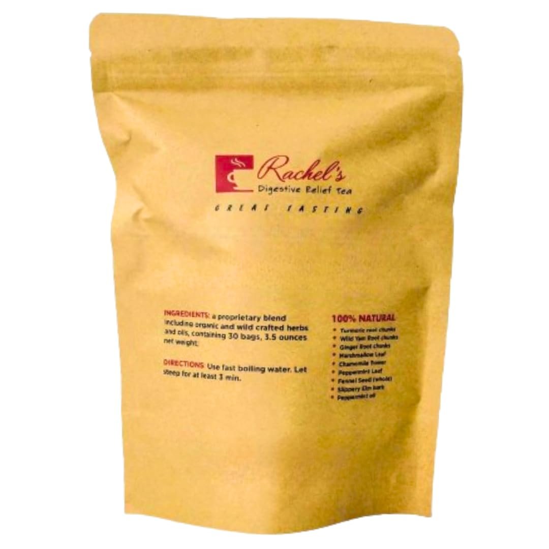 Rachel’s Tea: Turmeric, Wild Yam, Ginger, Marshmallow, Chamomile, Peppermint, Fennel, Slippery Elm: 30 bags, 60 cups