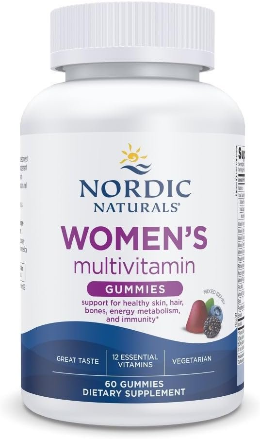 Nordic Naturals Women’s Multivitamin Gummies, Mixed Berry Flavor – 60 Count