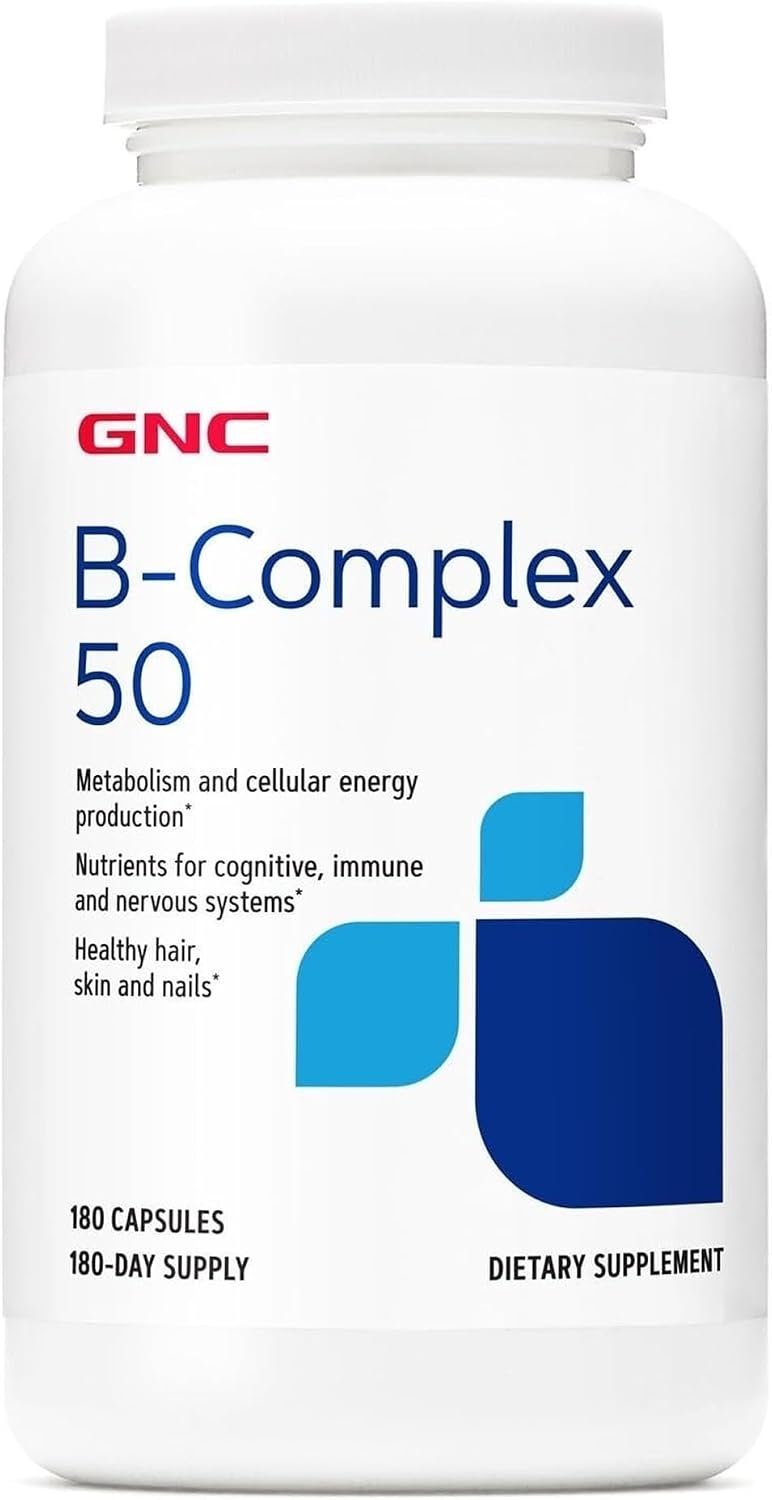 GNC B-Complex 50, Cellular Energy, 180 Capsules, 180 Servings
