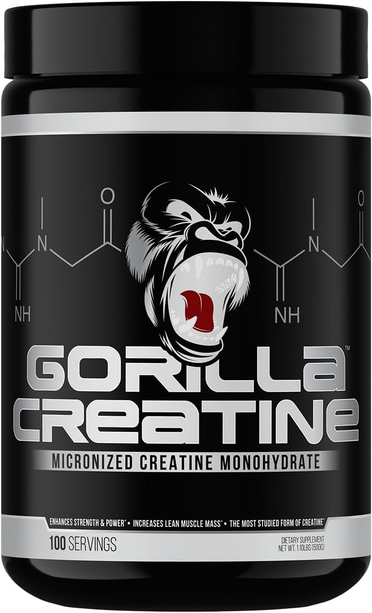 Gorilla Mind Creatine Monohydrate Micronized Powder 5g/Serving (100 Servings)