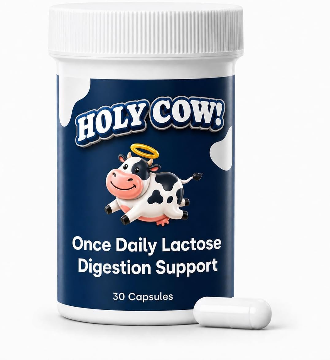 Once a Day Lactose Intolerance Pill | All Day Dairy Digestion Relief | Long-Lasting Lactase Enzyme Alternative Helps Reduce Gas, Bloating & Discomfort, 30 Days