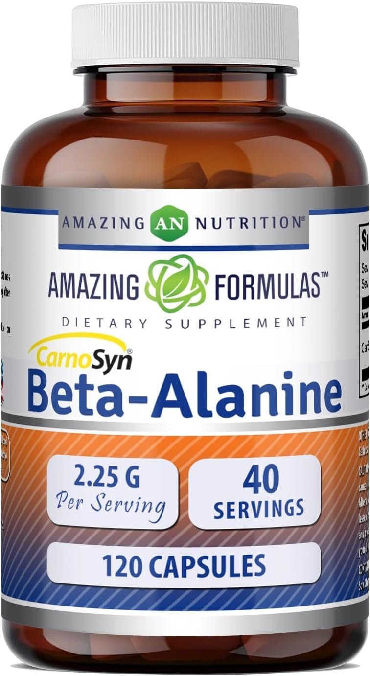 Amazing Formulas Beta Alanine Supplement | 2250 Mg Per Serving | 120 Capsules | Non-GMO | Gluten-Free | Made in USA