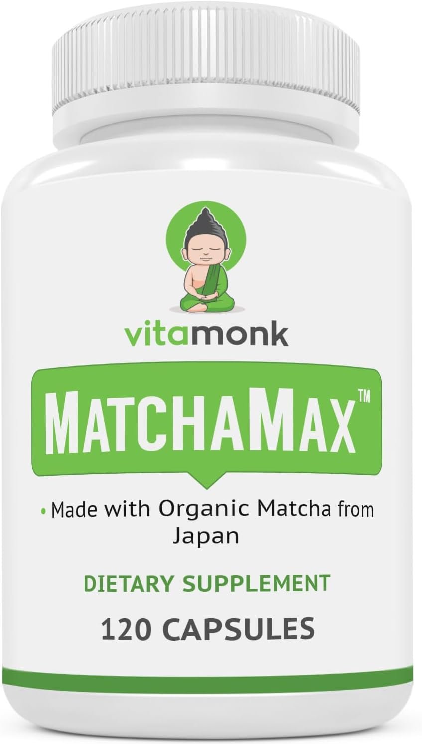 VitaMonk Organic Japanese Matcha Green Tea Pills for Smooth Zen-Like Energy