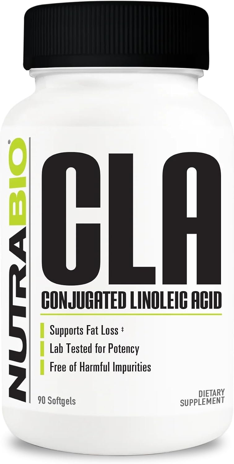 NutraBio CLA Conjugated Linoleic Acid Supplement, 800mg, 90 Softgels