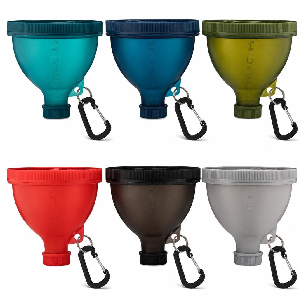 Hydra Cup Protein Powder Funnel Set 6 Pack, w/Stand for Filling Bottles