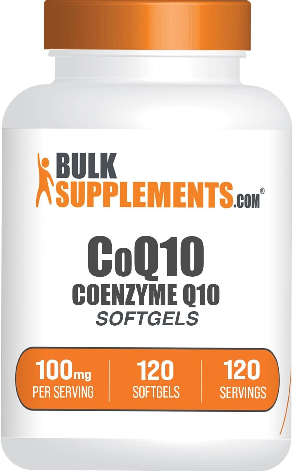 BulkSupplements.com CoQ10 100mg Softgels – Coenzyme Q10 100mg Supplement, for Heart Health – Gluten Free, 1 Softgel per Serving, 120 Count (Pack of 1)