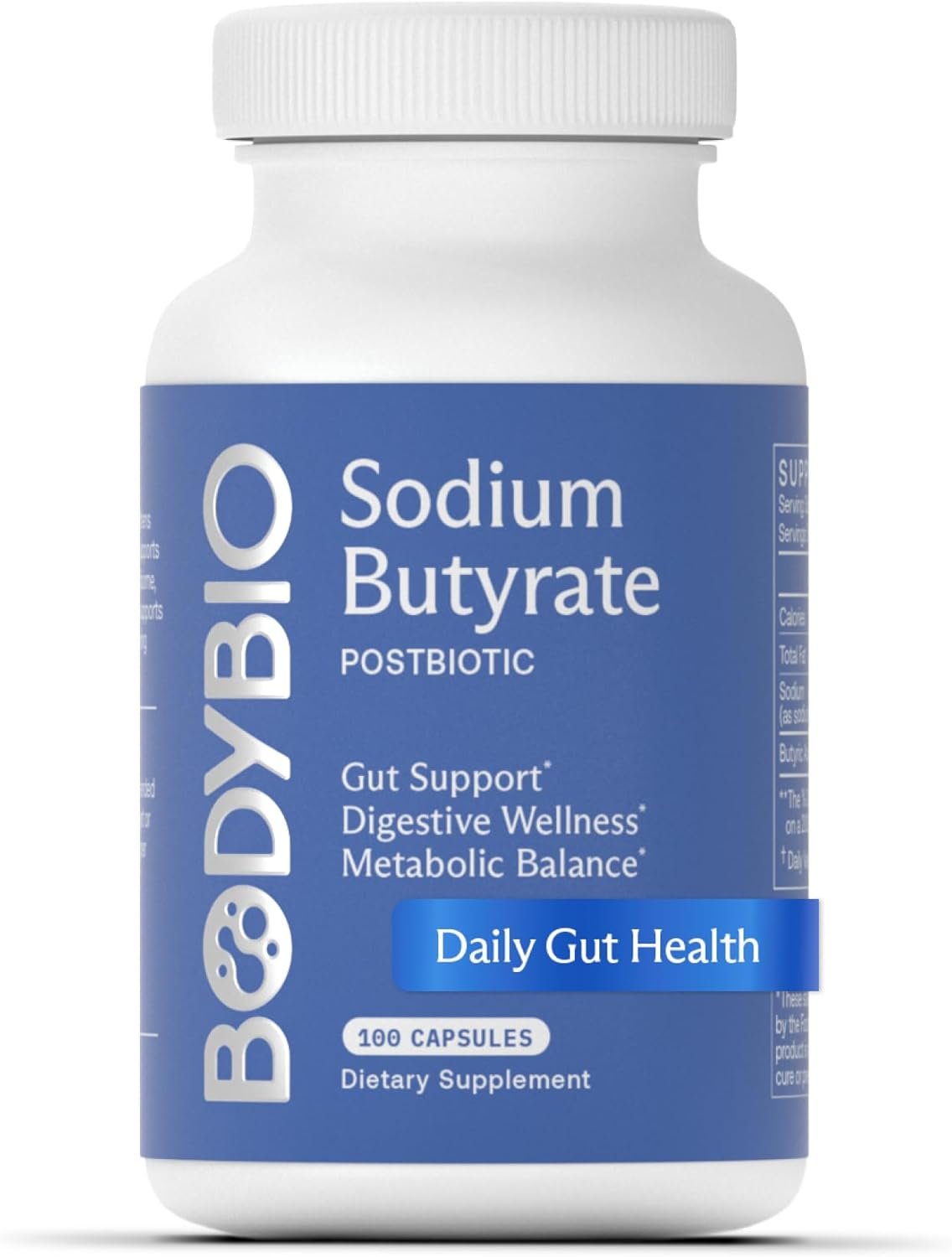 BodyBio Butyrate Sodium- Postbiotic for Gut & Digestive Support