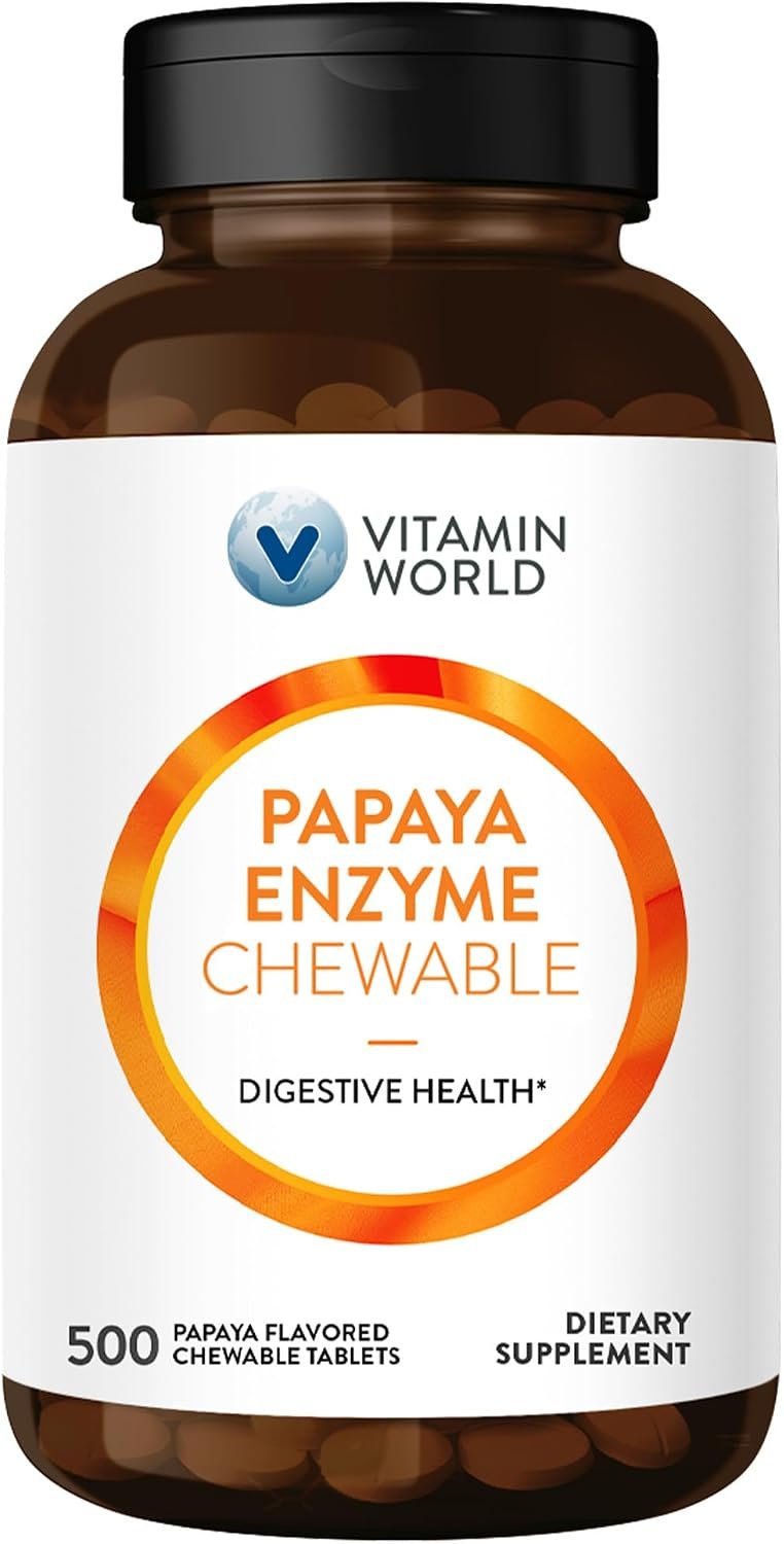 Vitamin World Papaya Enzymes Chewable, 500 Tablets