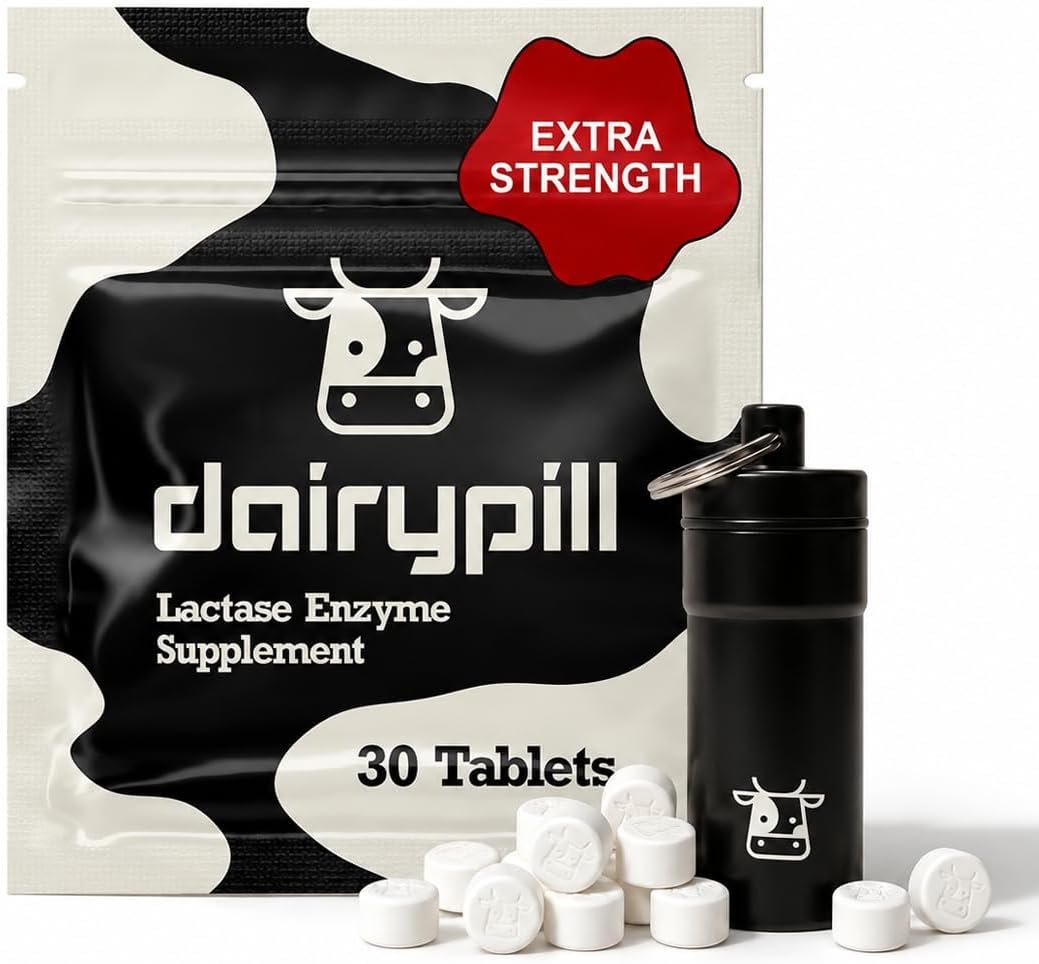 DairyPill Lactase Enzyme Pills for Lactose Intolerance, 18000 FCC, 30 Ct