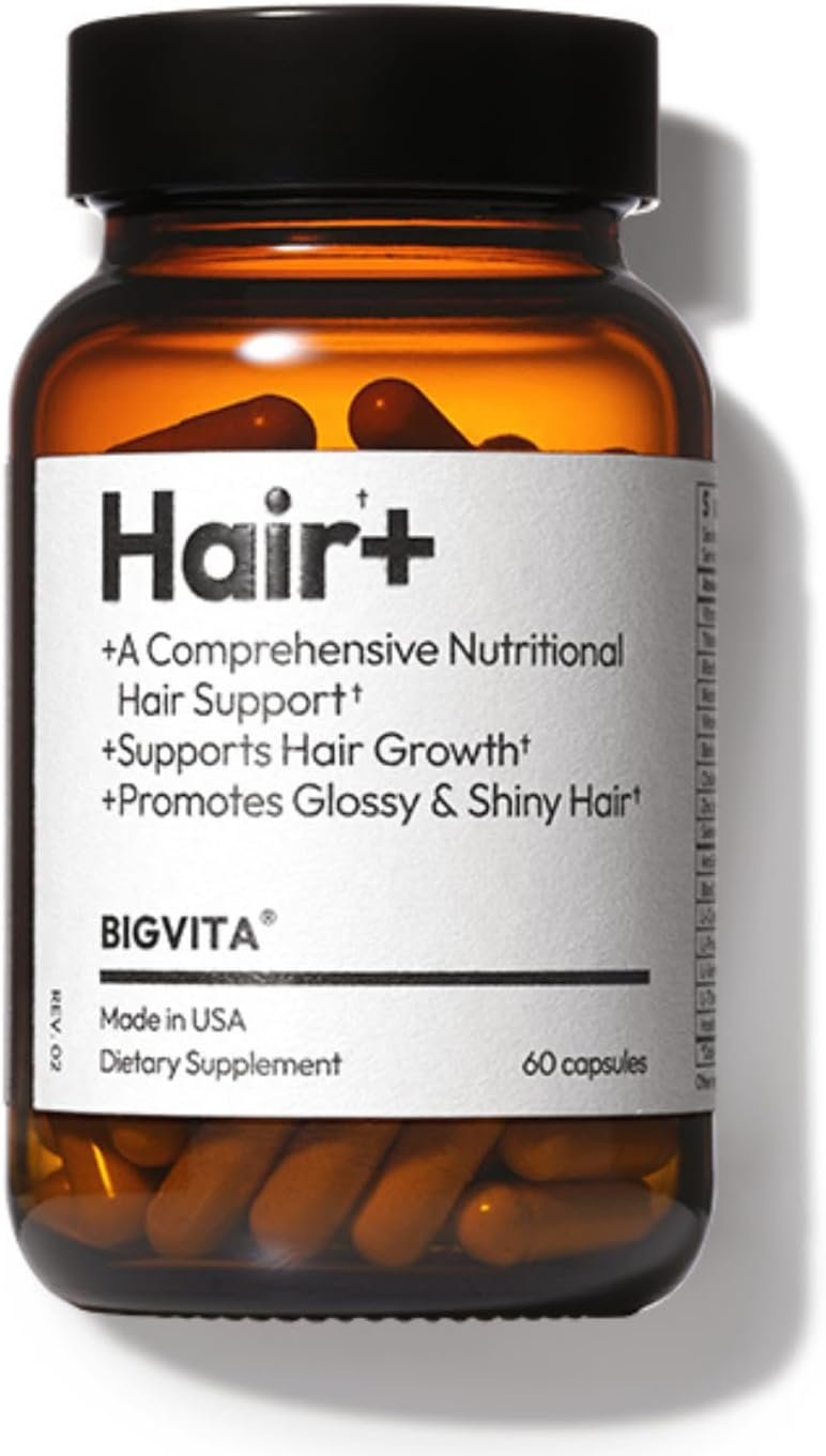 BIGVITA Hair Growth Supplement – Fast Hair Regrowth for Thicker, Fuller Hair | AnaGain™ Nu, Biotin, Black Sesame Extract | Hair Loss Support for Women & Men | Vegan, Gluten-Free – 1 Month Supply