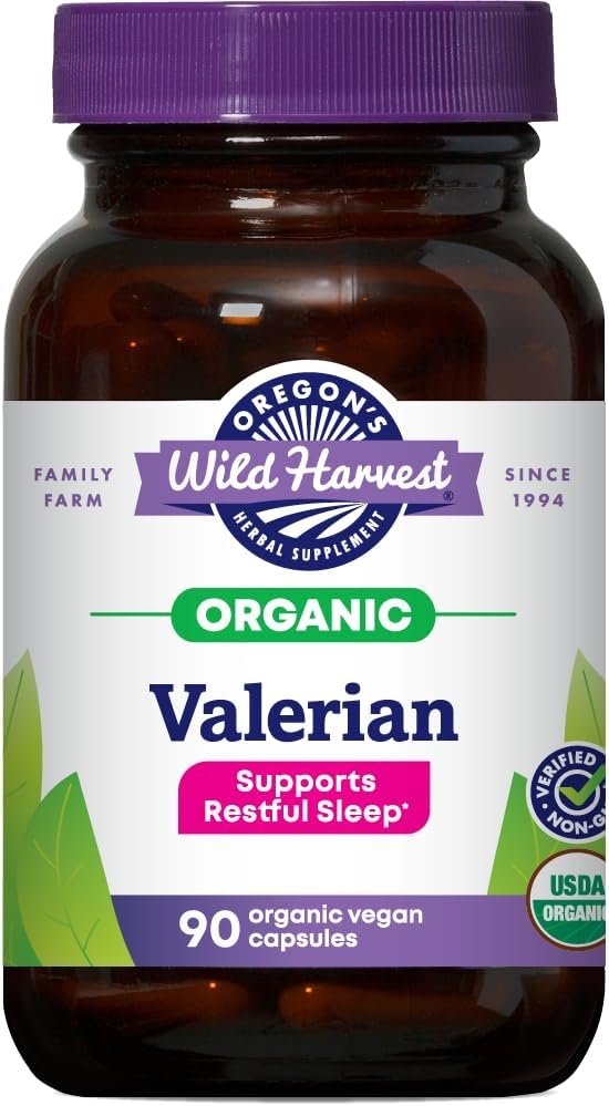 Oregon’s Wild Harvest, Certified Organic Valerian, Herbal Aid, 900 mg, 90 Count