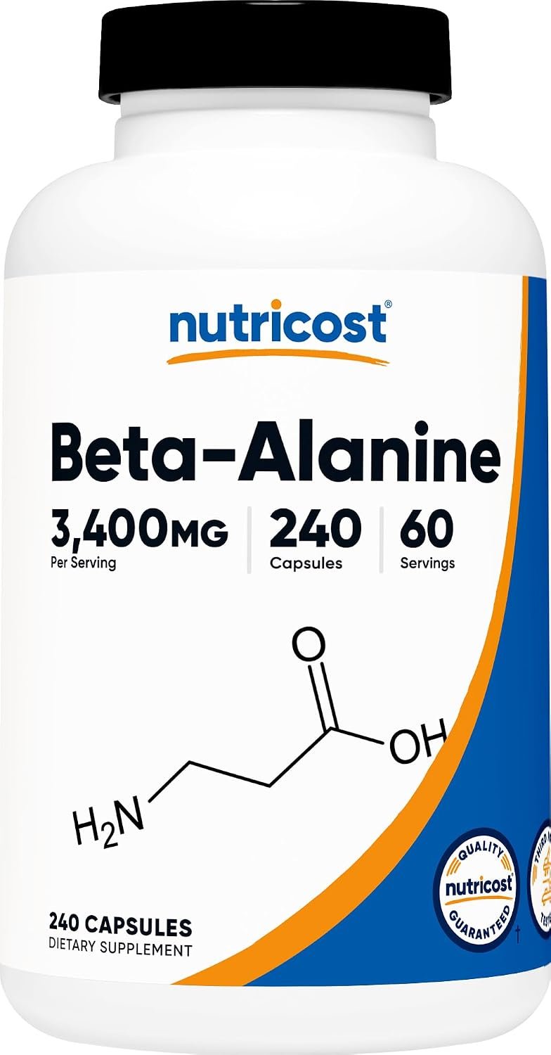 Nutricost Beta-Alanine Capsules 3400mg, 240 Capsules, 60 Servings