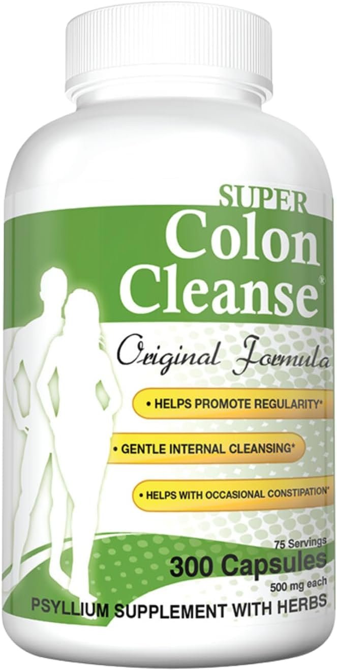 Health Plus Super Colon Cleanse Formula Capsules, 300 Ct, 6 Full Cleanses