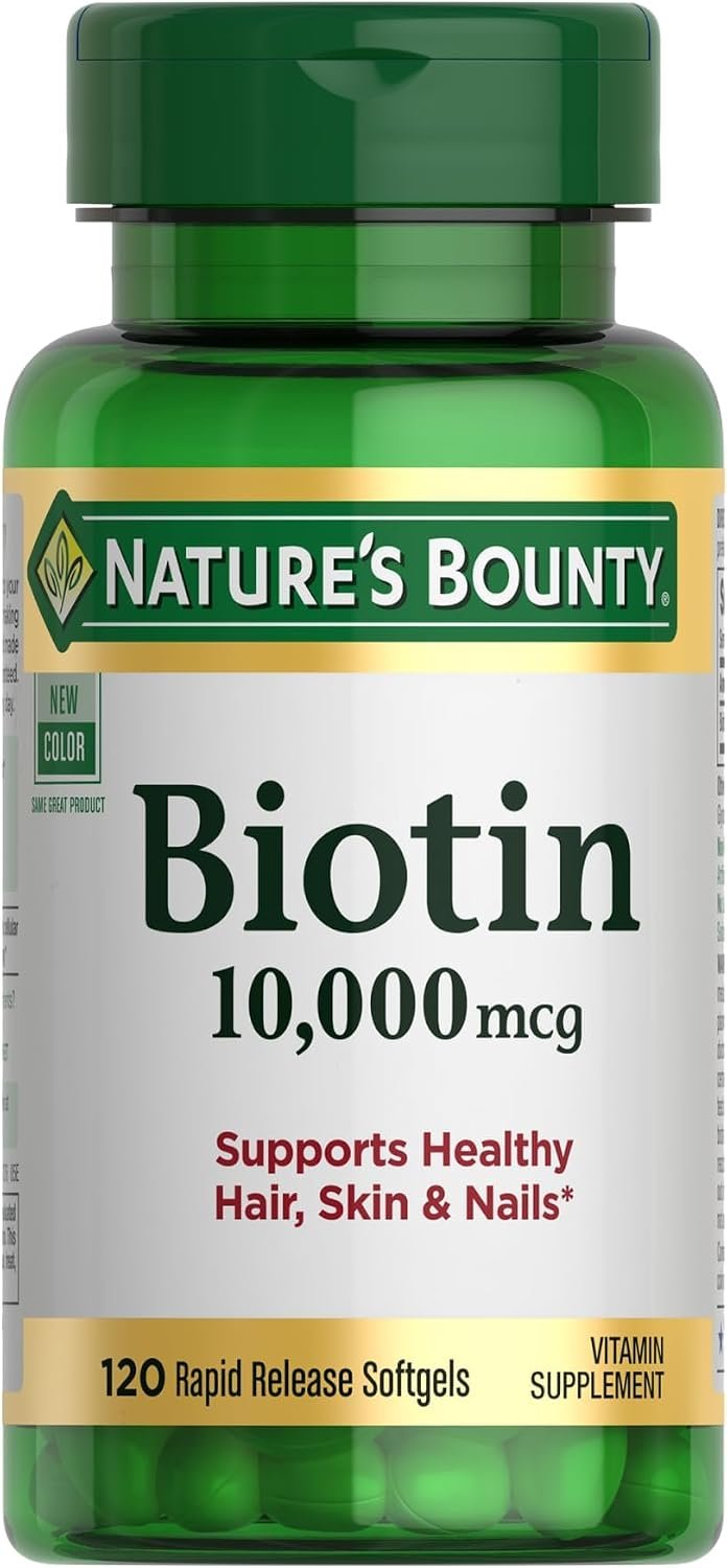 Nature’s Bounty Biotin Hair Skin and Nails Vitamins, 120 Softgels