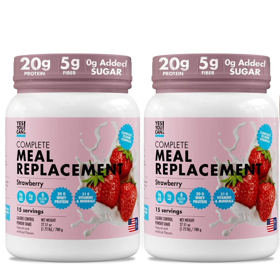 Yes You Can! Complete Meal Replacement, Strawberry, 20g Protein, 2 Pack