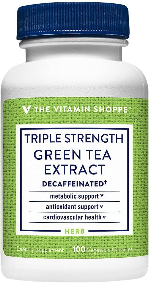 The Vitamin Shoppe 750MG Triple Strength Green Tea Extract with EGCG, Decaf