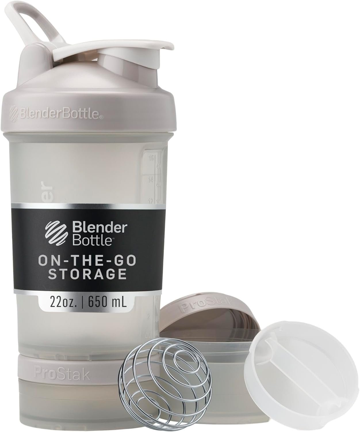 BlenderBottle ProStak Plastic Pill Organizer and Storage 22 oz Smoke Grey
