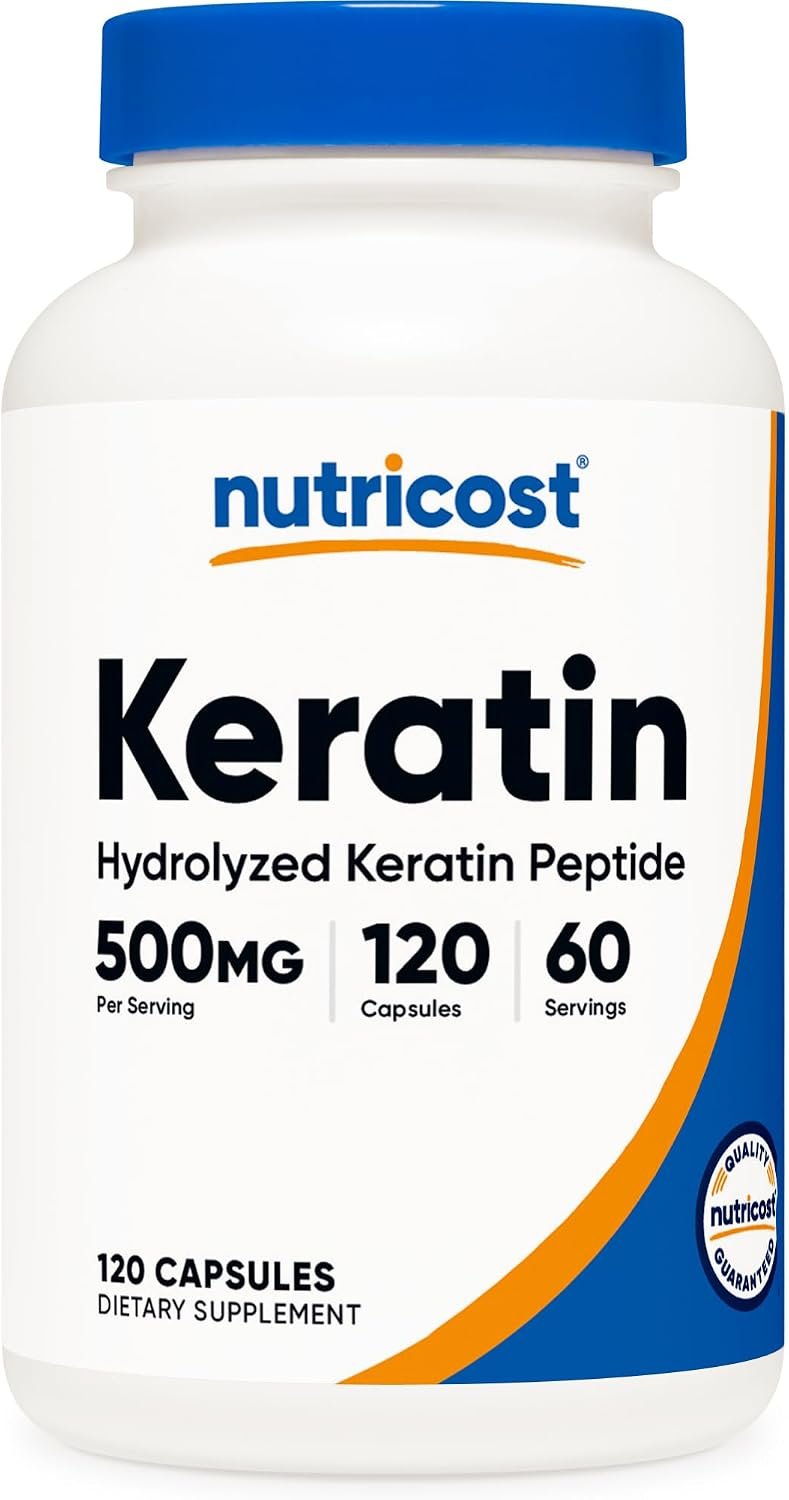 Nutricost Keratin Hydrolized Peptide Capsules 500mg, 120 Capsules, 60 Serv