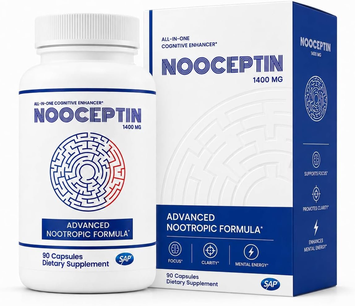 Nootropic Brain Supplement, Stimulant-Free Cognitive Enhancer with Citicoline, Lion’s Mane & Bacopa for Focus, Memory & Mental Clarity, Caffeine-Free Brain Support, 90 Capsules