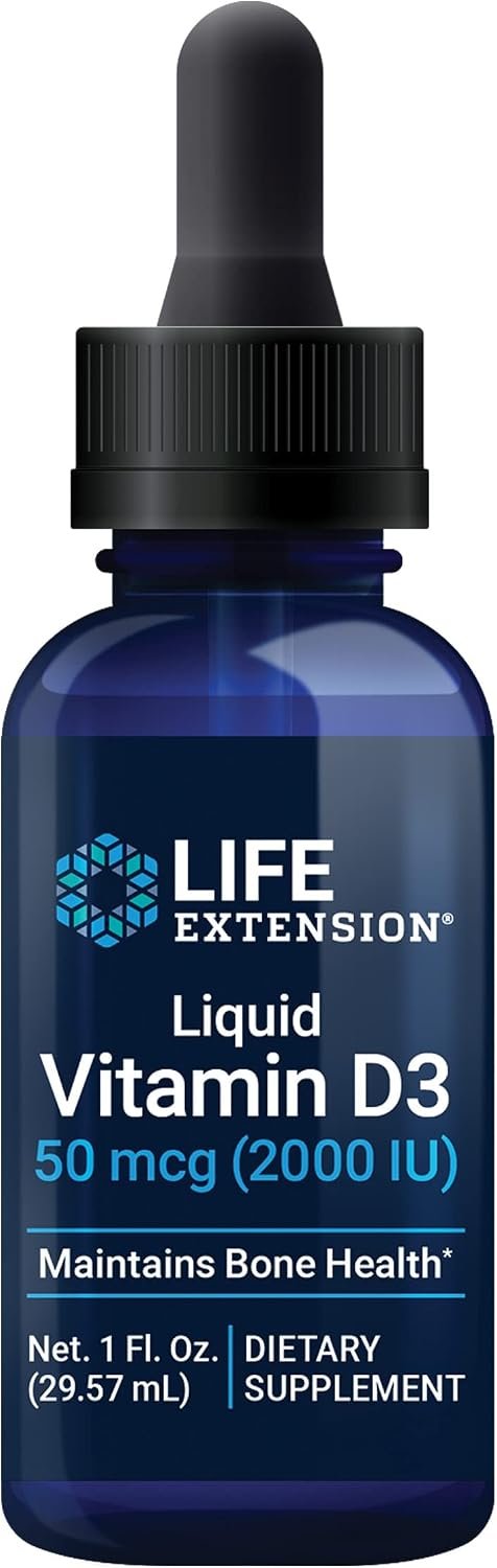 Life Extension Liquid Vitamin D3 Unflavored, 50 mcg (2000 IU), 29.57 ml