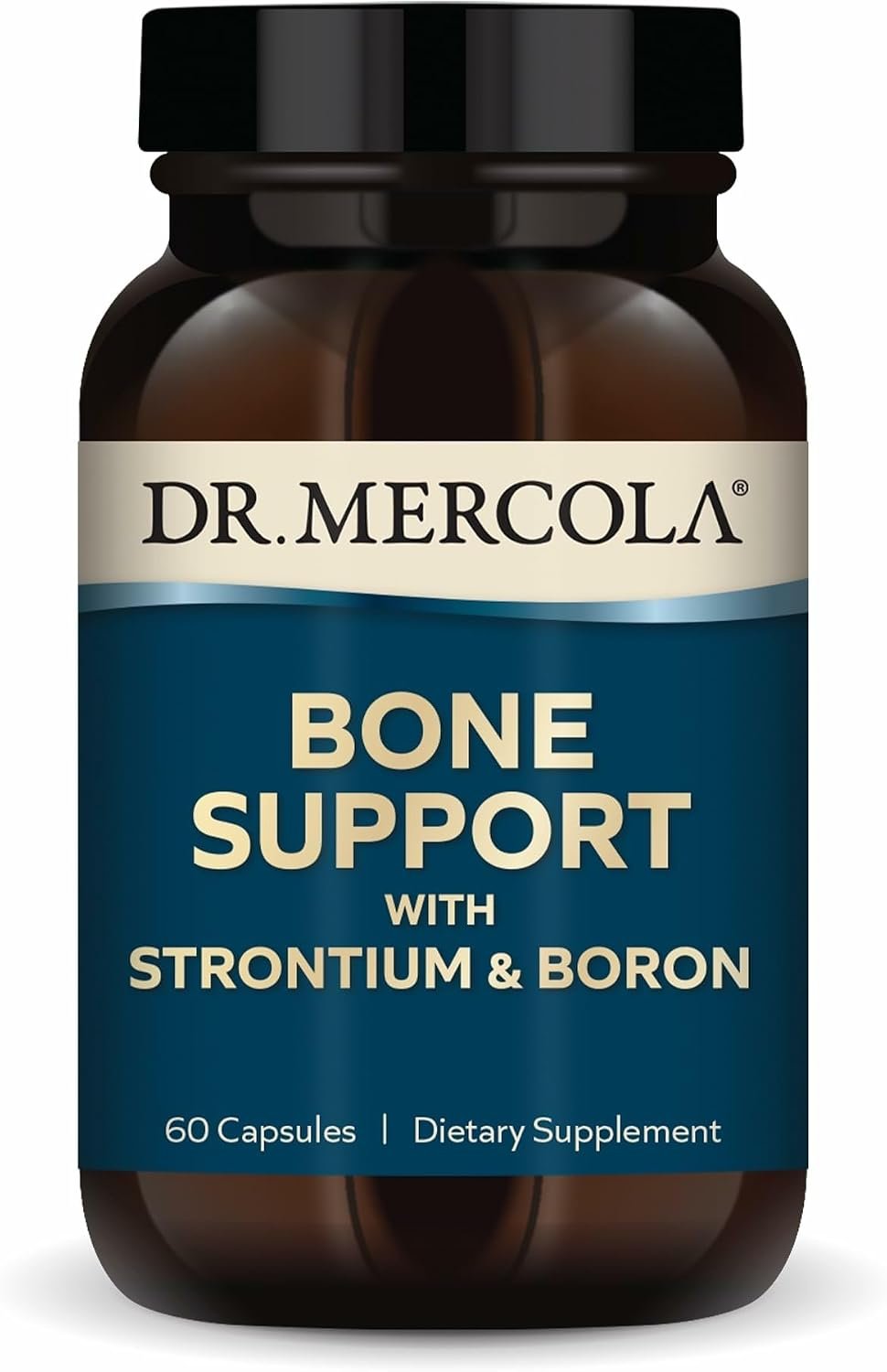 Dr. Mercola Bone Support with Strontium & Boron, 60 Capsules (30 Servings)