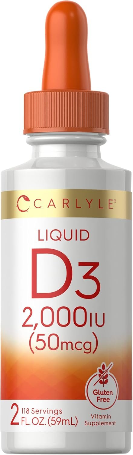 Carlyle Vitamin D3 Liquid Drops | 2000 IU (50 mcg) | 2 fl oz