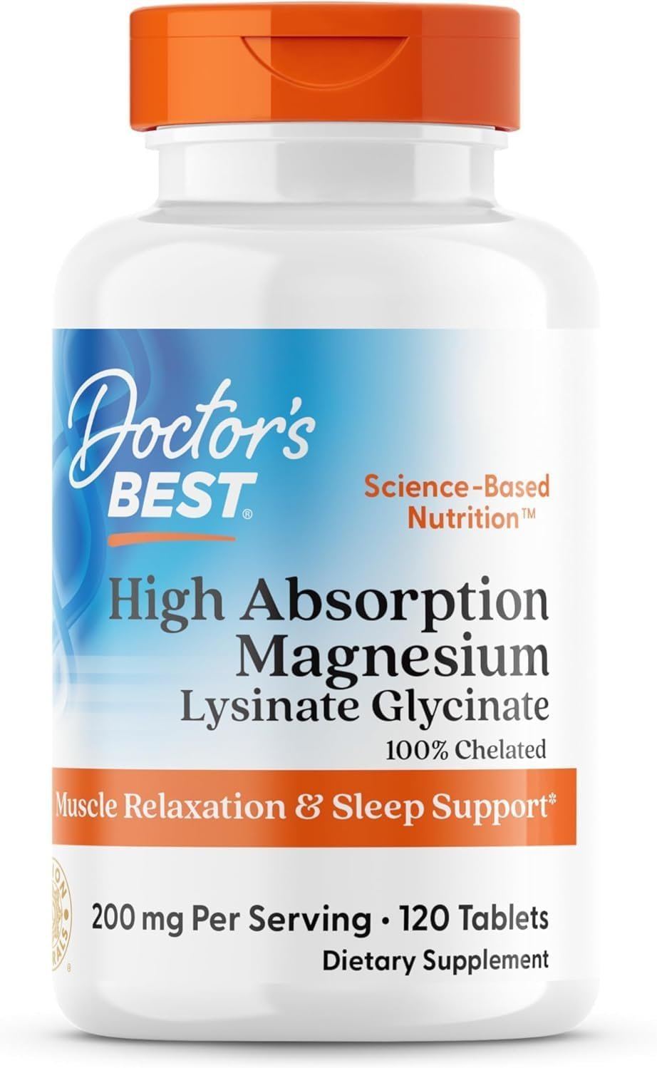 Doctor’s Best High Absorption Magnesium Glycinate Lysinate, 120 Count