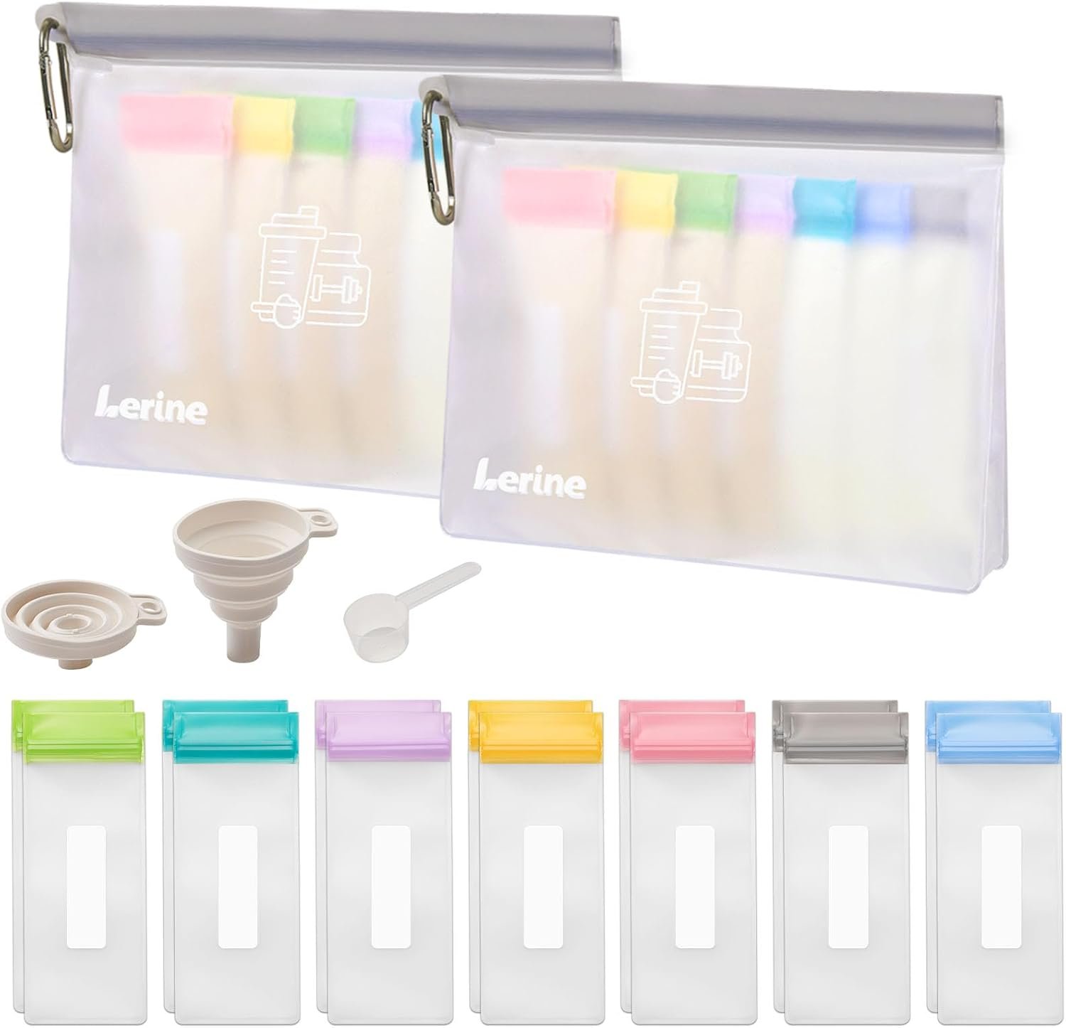 Lerine Protein Powder Travel Container Set, Protein Powder Container To Go