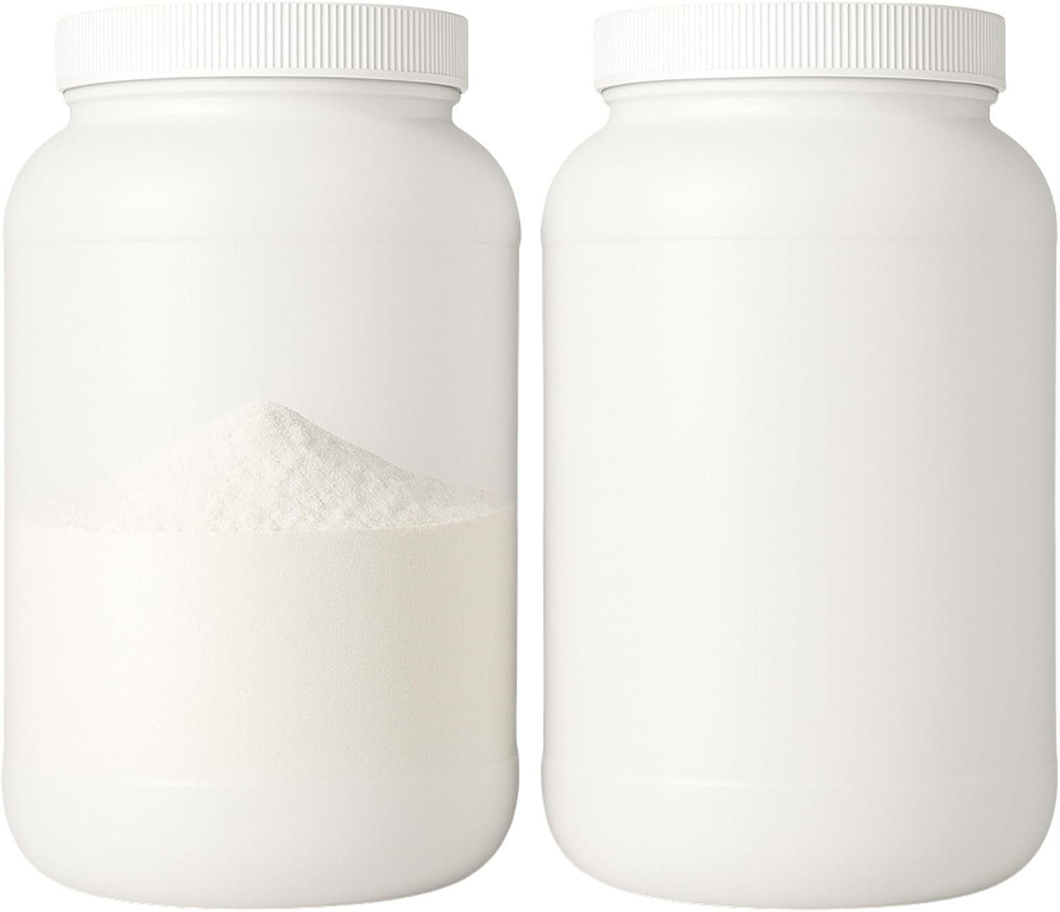 1 Gallon Protein Powder Container with Airtight Lid – Plastic Large Wide Mouth Jar – Pack of 2 – Made in USA