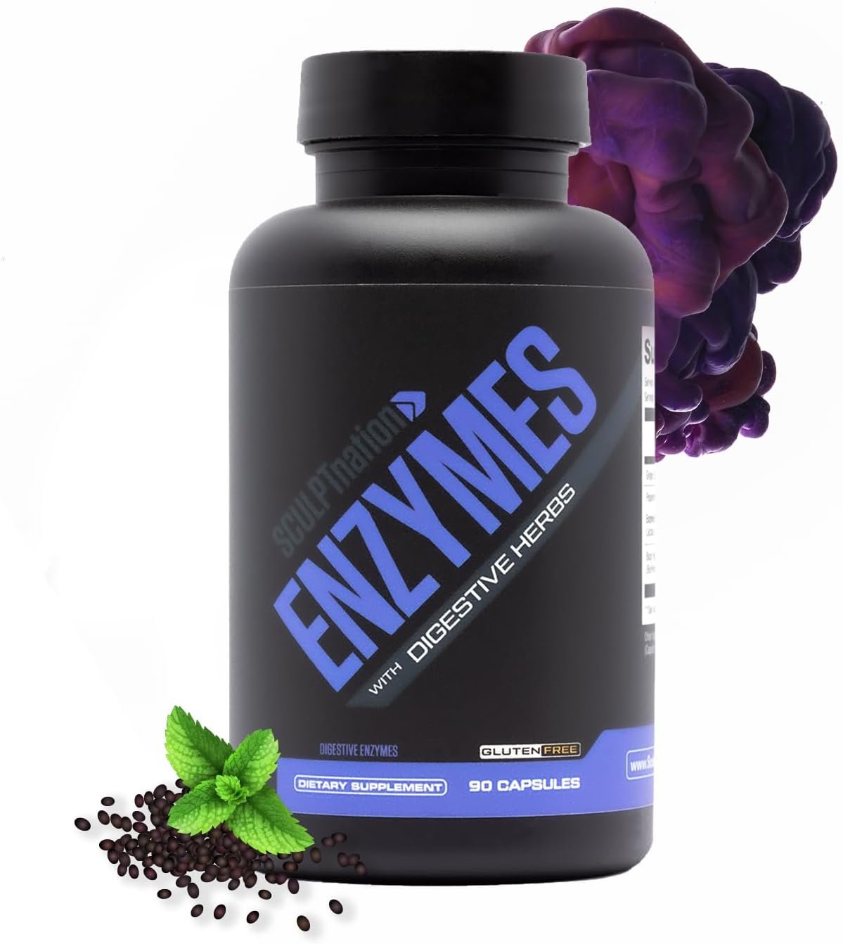 Sculpt Nation by V Shred Digestive Enzymes – Multi Enzyme for Digestion and Gut Health Support, Occasional Bloating Relief for Women and Men – 90 Gluten-Free Capsules