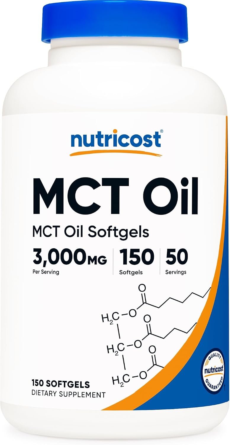 Nutricost MCT Oil Softgels 1000mg, 150 SFG (3,000mg Serv)