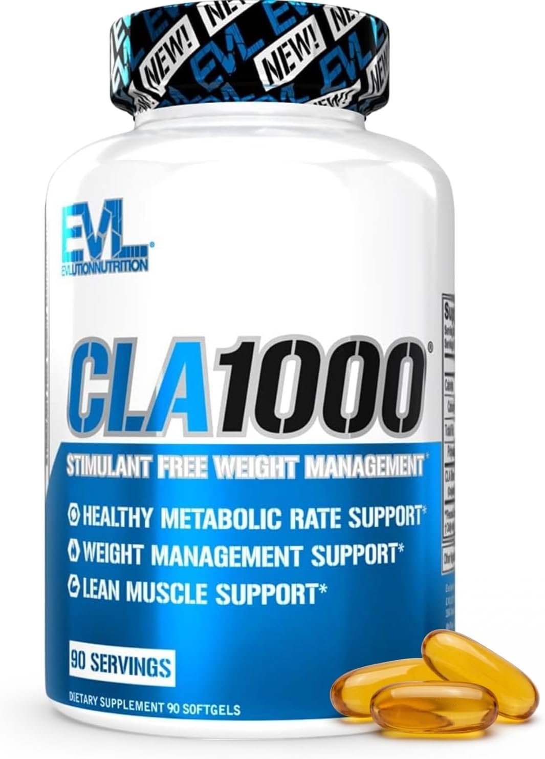 Evlution EVL CLA 1000mg Conjugated Linoleic Acid Softgels – 90 Count